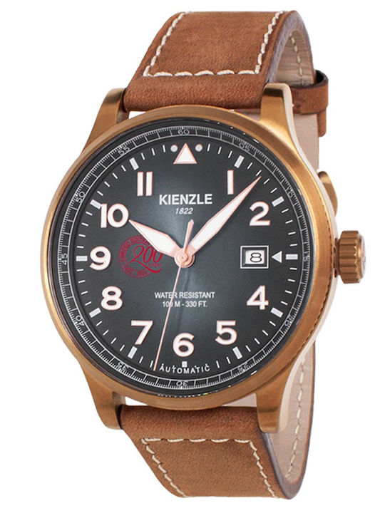 Women's Automatic Watch with Brown Leather Strap