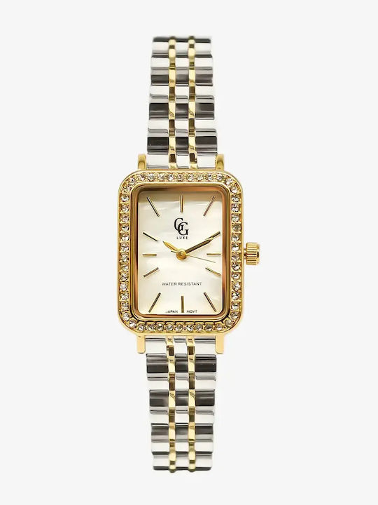 GG Luxe Ceas de Damă cu Baterie, 22 mm, cu Brățară din Oțel Argintiu