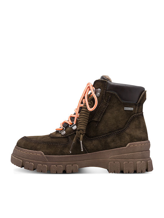 Tamaris Braune Damen-Lederstiefeletten