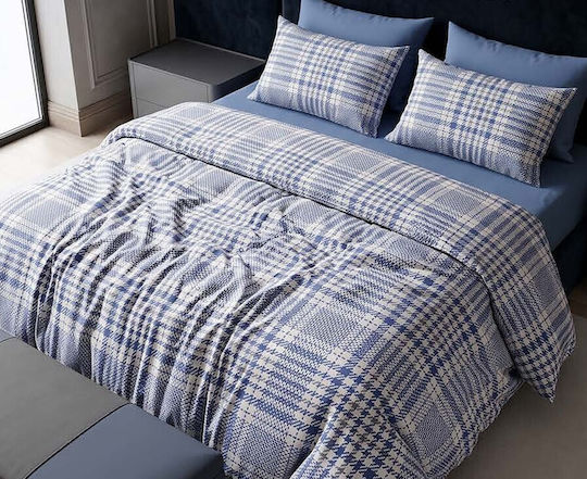 MayHome Σετ Μαξιλαροθήκες με Φάσα Γαλάζιες 50x70εκ.