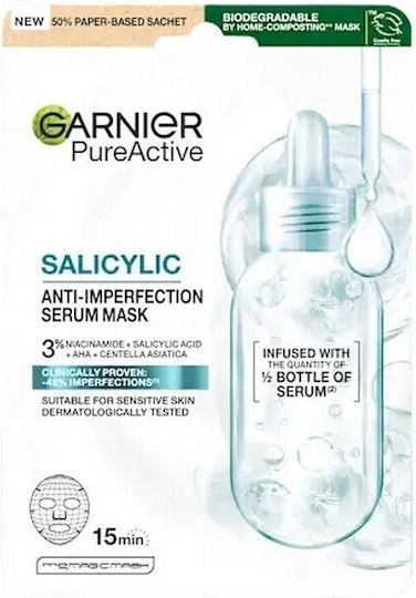 Aktive Serum-Tuchmaske mit Salicylsäure gegen Unreinheiten 28 g