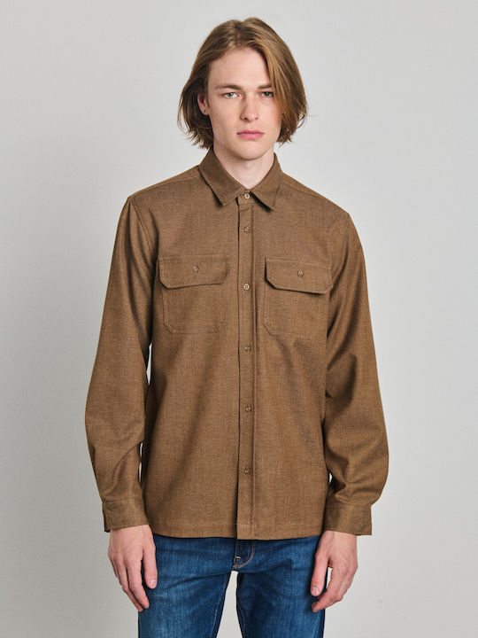 Adam Overshirt με Μακριά Μανίκια σε Κανονική Γραμμή Honey