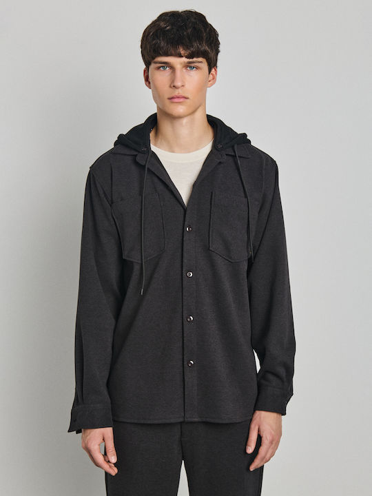 Justin Overshirt Gri cu Mânecă Lungă