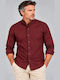 Long Sleeve Regular Fit Burgundy Shirt
