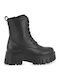 Damen-Kampfstiefel mit mittelhohem Absatz Schwarz