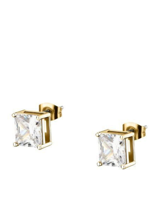Karl Lagerfeld Lights Earr Brass Yg Cz White 0.8cm