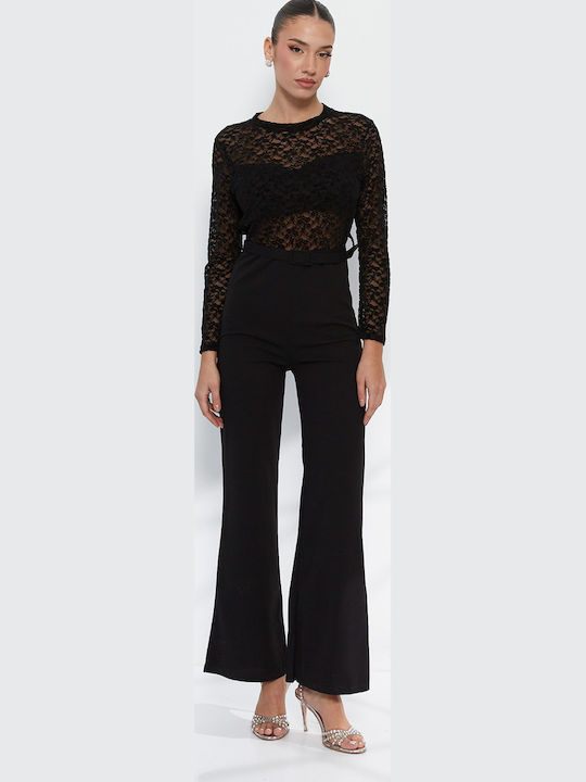 RichgirlBoudoir Women's Black Long-Sleeve Jumpsuit
