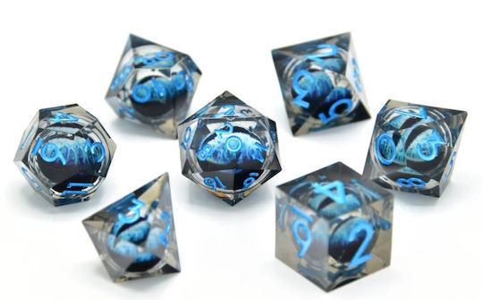 Water Dragon's Gaze Floating Eye Rpg Dice Set