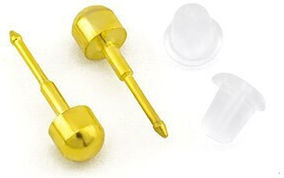 Messing Ohrstecker Rohlinge 4 mm Vergoldet Vergoldet 44 Stk