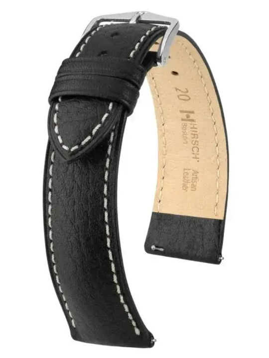 Hirsch Boston Black Leather Strap 22mm