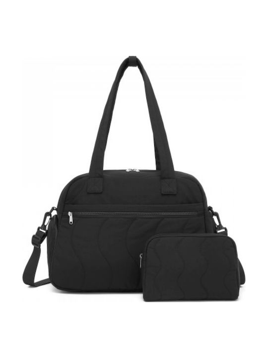 Miss Lulu Black Women's Shoulder Bag Set