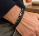 Men’s Tiger Eye Bracelet Stainless Steel Cross Magnetic Clasp