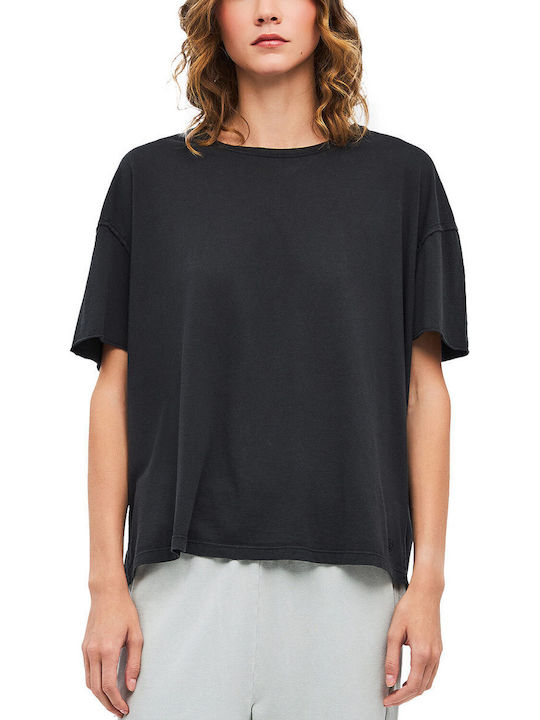 Tricou Oversized de Damă Vintage Negru