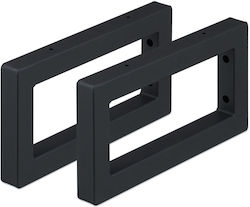 Relaxdays Suport de Raft din Metal, de Culoare Neagră, 200x150mm, 2 Bucăți 10051190_8094