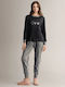 Infiore Winter Women's Black Pyjama Set