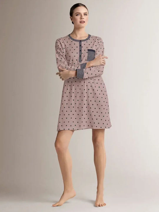 Infiore Winter Women's Pink Nightgown