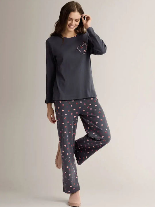 Infiore Winter Women's Pyjama Set Anthracite