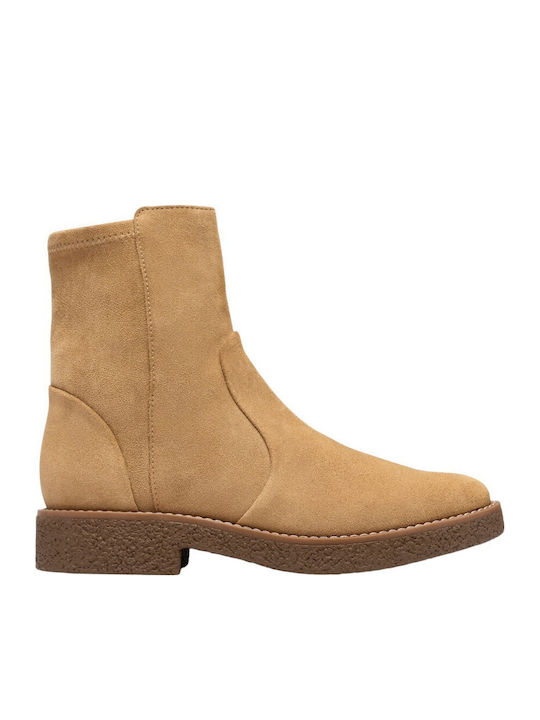 Bay Suede Women's Ankle Boots Beige