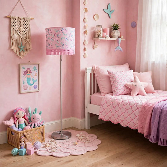 Floor Lamp with E27 Bulb Holder Pink