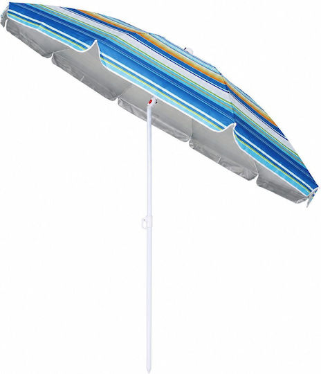 Umbrelă Pliabilă Plajă Diametru 2.4m Multicoloră