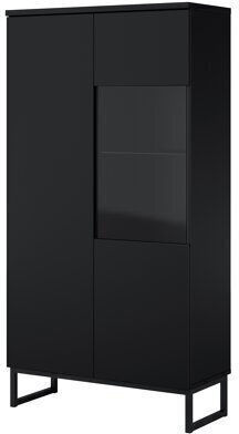 Bücherregal mit LED Velsora 105 Schwarz 80x35x154 cm