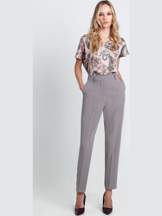 Toi&Moi Pantaloni Damă din Crep Gri