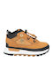 Field Trekker Leather Kids Ankle Boots with Laces Brown