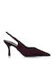 Suede Pumps With Medium Heel Burgundy