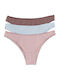 Damen Brazilian Slips 3er-Pack Mehrfarbig