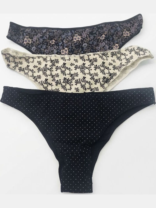 Cotonella Damen-Brazil-Slips 3er-Pack Bedruckt