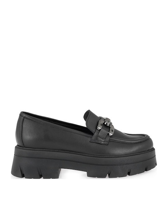 Leather Women's Loafers in Black