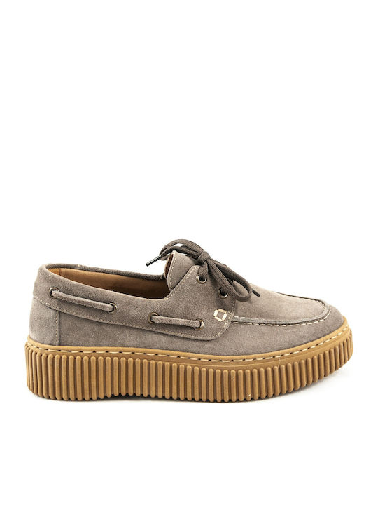Ragazza Suede Γυναικεία Μοκασίνια σε Καφέ Χρώμα