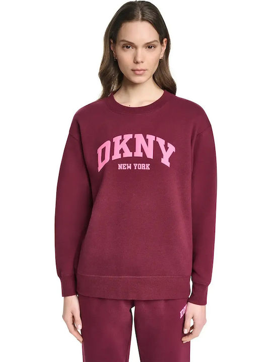 DKNY Long Women's Burgundy Sweatshirt