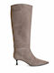 Damenstiefel aus Leder Beige