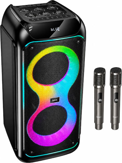 Hoco Караоке тонколона със безжични микрофони и светлинни ефекти DS76 Magic RGB Черна