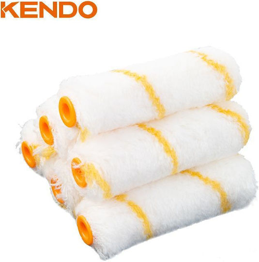 Kendo 46508 Yellow Stripe Acrylic Mini Roller Set 6 Pieces 100mm