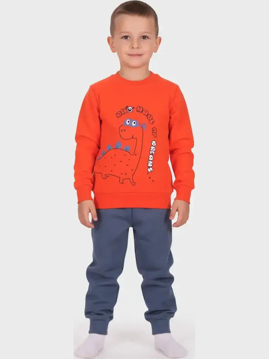 Dreams by Joyce Kinderpyjama Orange Dino