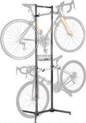 Relaxdays Bicycle Stand Basket Adjustable Black-grey 210x75x61 Cm