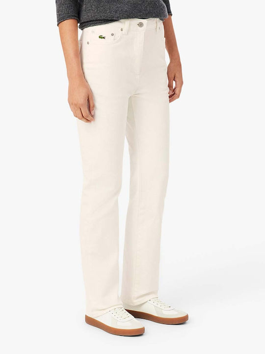 Lacoste Γυναικείο Υφασμάτινο Παντελόνι White