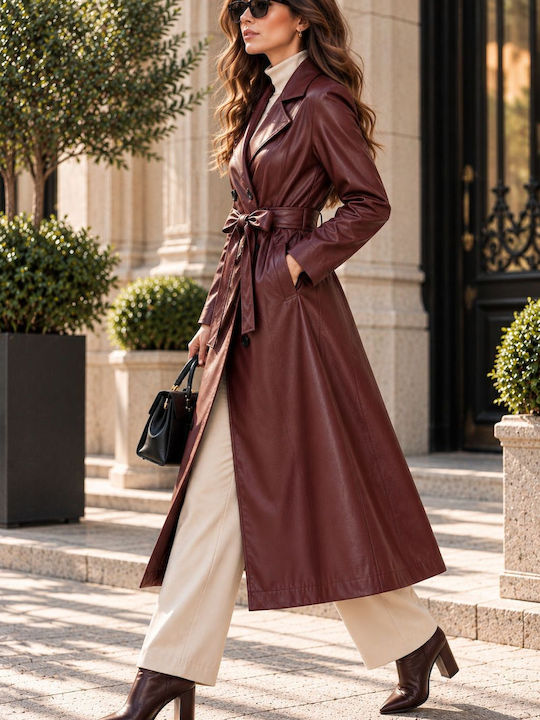 Damen-Trenchcoat Burgund