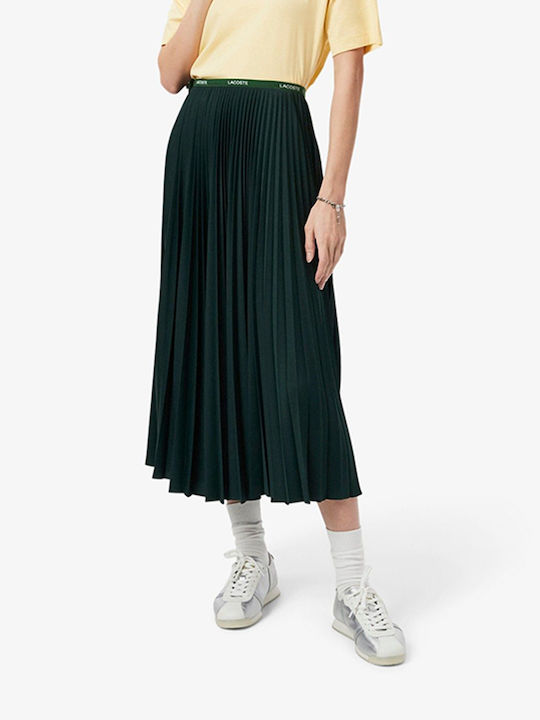 Lacoste Fustă Plisată Verde Închis