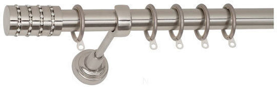 Import Hellas Metal Single Curtain Pole Ø25mm 200cm Matt Nickel