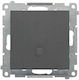 Kontakt-Simon Simon 55 Recessed Wall Switch One-Way Without Frame Grey