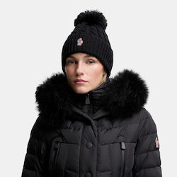 Moncler Унисекс Плетена Шапка от Плетиво в Черен Цвят