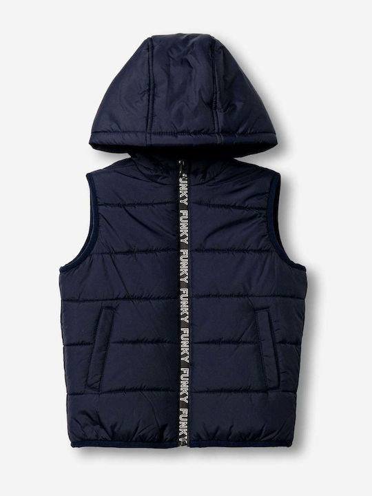 Funky Kids Casual Sleeveless Short Jacket Navy ...