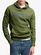 Vintage Script Kapuzen-Sweatshirt Dunkelgrün