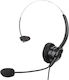 Noozy Headphones Black Silver 2.5mm Microphone for Cordless Landline Phones