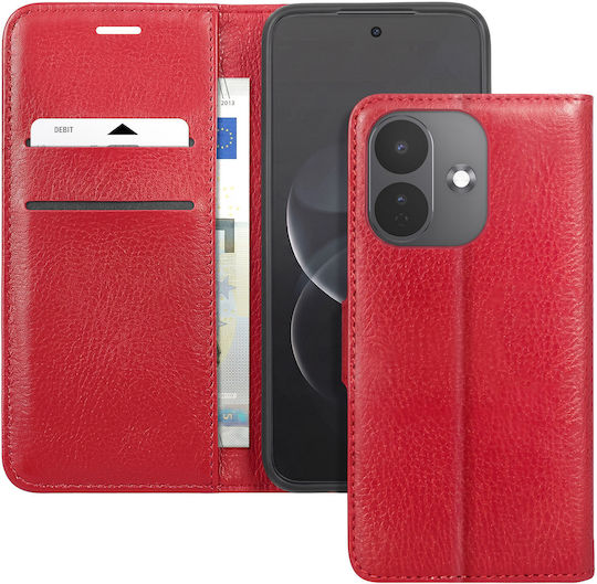Zanaé Wallet Case Redmi Note 17 Pro Textured Effect Stand Red