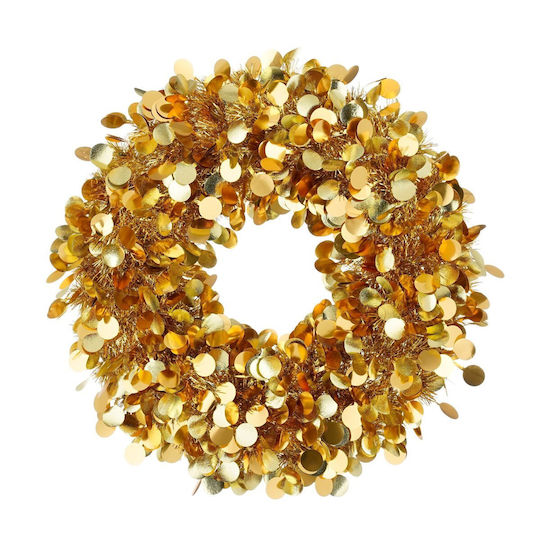 Edelman Illuminated Christmas Decorative Wreath with a Diameter of 46 cm Gold