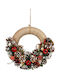 Edelman Christmas Decorative Plastic Wreath with a Diameter of 34 cm, Red